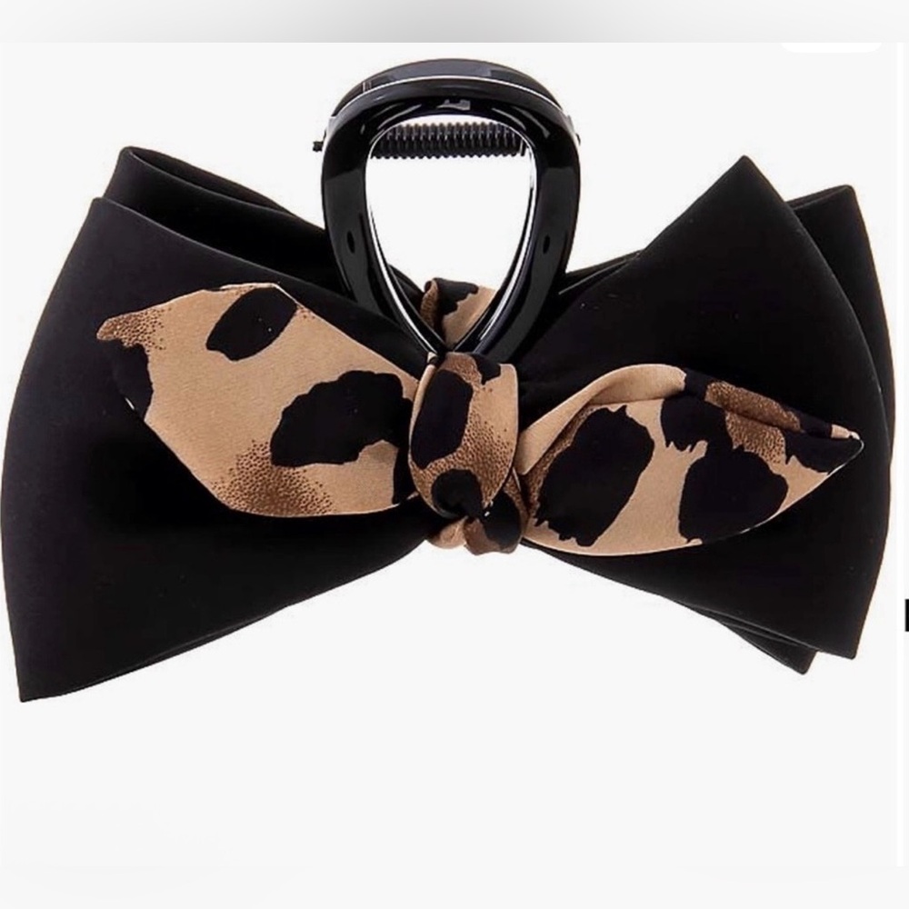 Adina Eden Cheetah Bowtie Hair Claw Clip. Large Clip, NWT No Callouts Retails$58